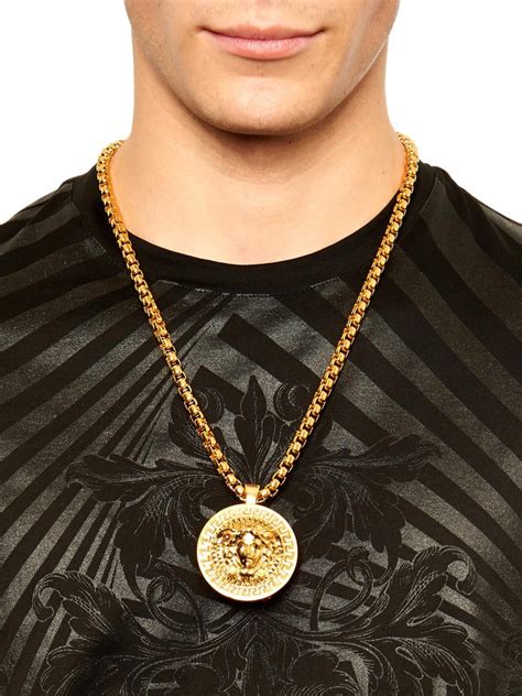 mens versace pendant necklace